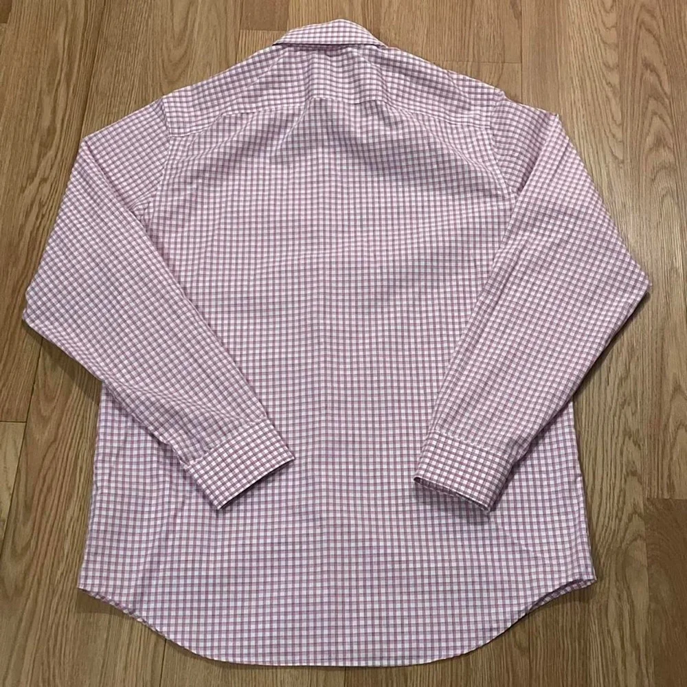 Banana Republic Men’s Large 16/16.5x34/35 Long Sleeve Button Shirt Pink Plaid